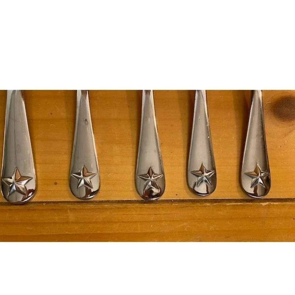 Oneida Tindra Stainless Steel Flatware 5 Piece Set Star Pattern ZZ-14 Silver